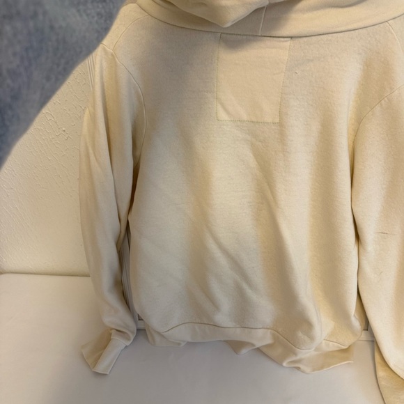 Women's Cream Zip-Up Hoodie with Rainbow Stripes 5 stripe hoodie in vintage whit - Picture 8 of 9
